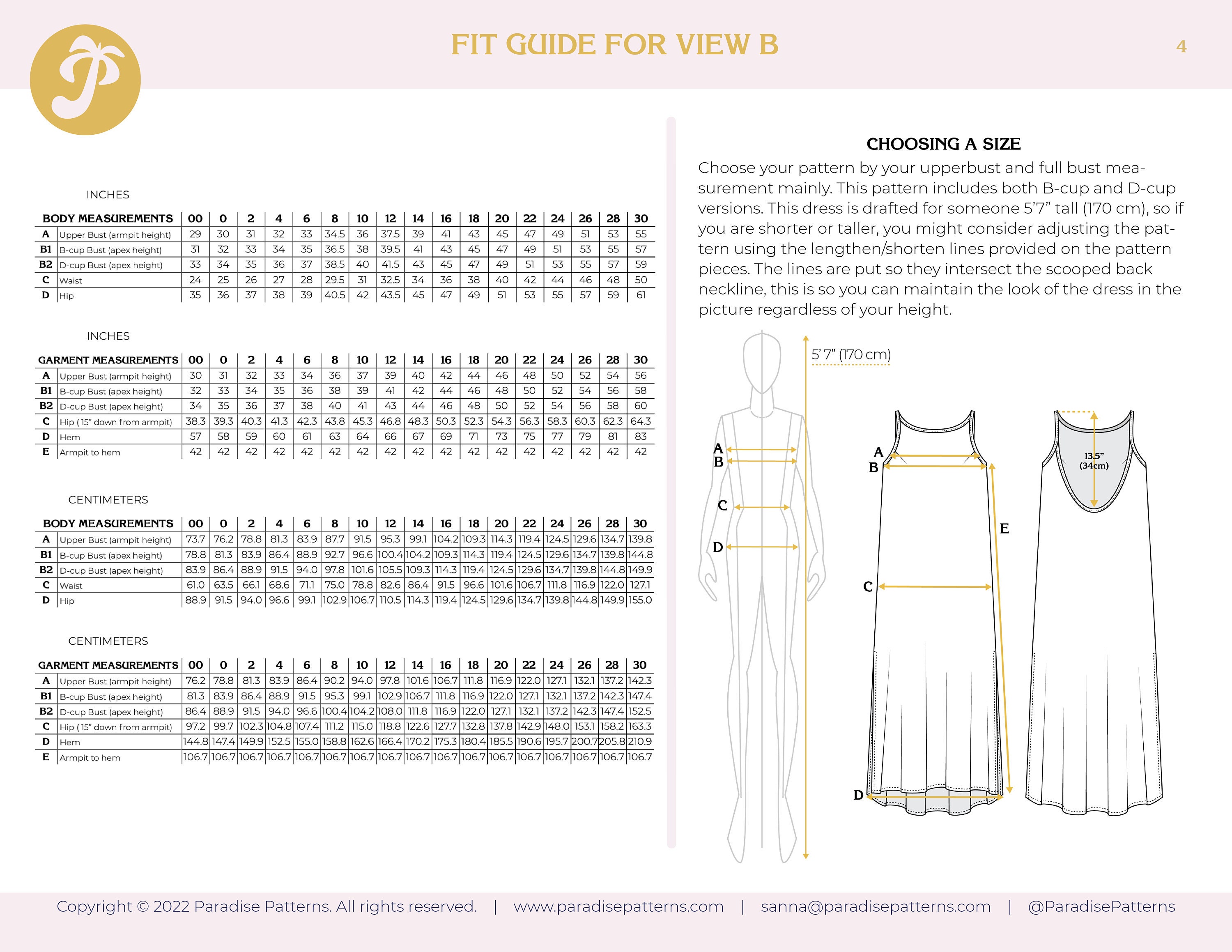 Hallon Dress PDF Sewing Pattern Sizes 0030 Summer Resort Etsy Canada