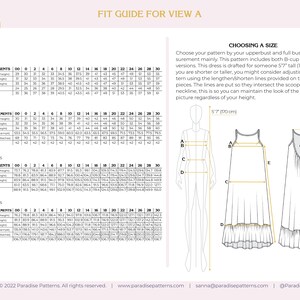 Hallon Dress PDF Sewing Pattern, Sizes 00-30, Summer Resort Dress, B ...