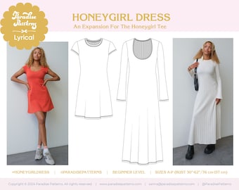 Honeygirl Dress Expansion, PDF Digital Sewing Pattern