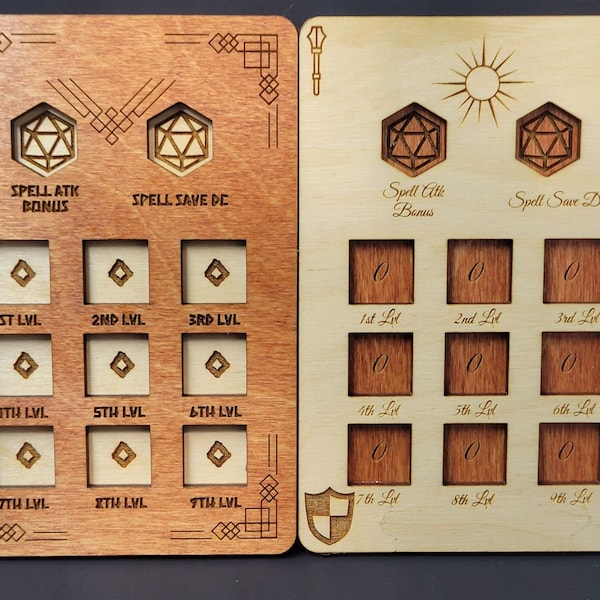 Spell Slot Counters - Dnd , Laser engraving