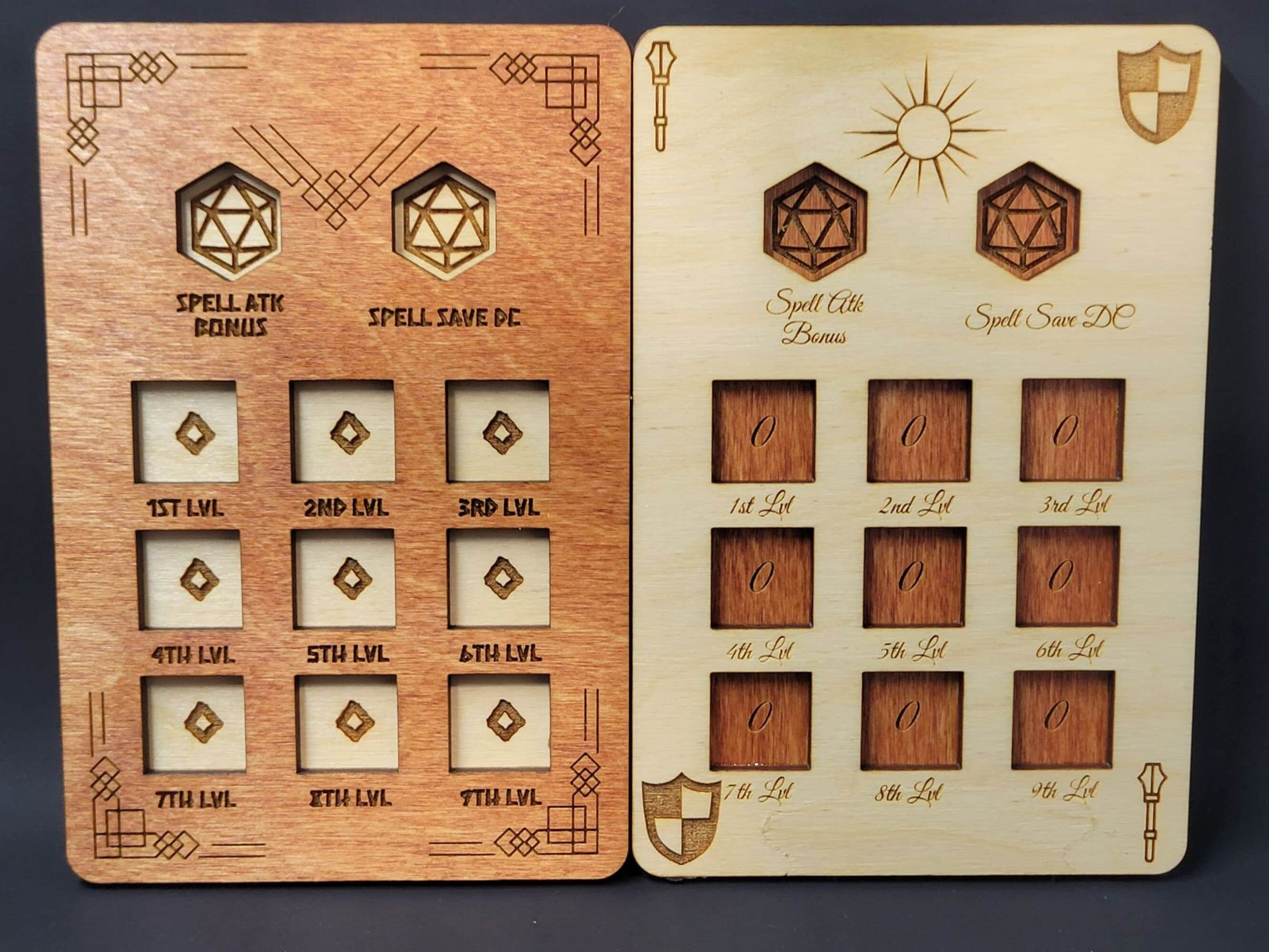 Spell Slot Counters - Dnd , Laser engraving