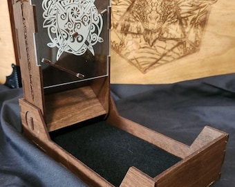 Collapsible Foldable Handmade Personalized Wooden Dice Tower for Tabletop Gaming