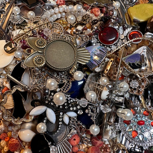 Destash Costume Jewelry, Vintage Bits and Crafty Embellishments Grab Bag