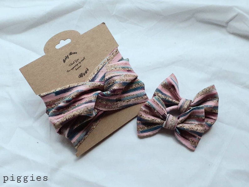 Stocking Stuffers Mommy /& Me Hair Bowheadband Set Fabric Hair Bows Mommy and Me Large Hair Bows