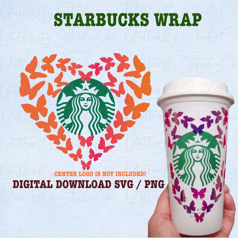 Download Butterfly Starbucks Cup SVG heart Starbucks Cup SVG for | Etsy