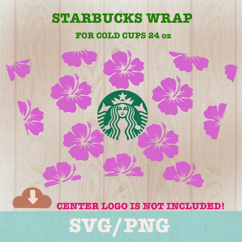 Clip Art Art Collectibles Flower Starbucks Cold Cup Svg Files For Cricut Hibiscus Full Wrap Starbucks Svg 24oz Venti Cold Cup
