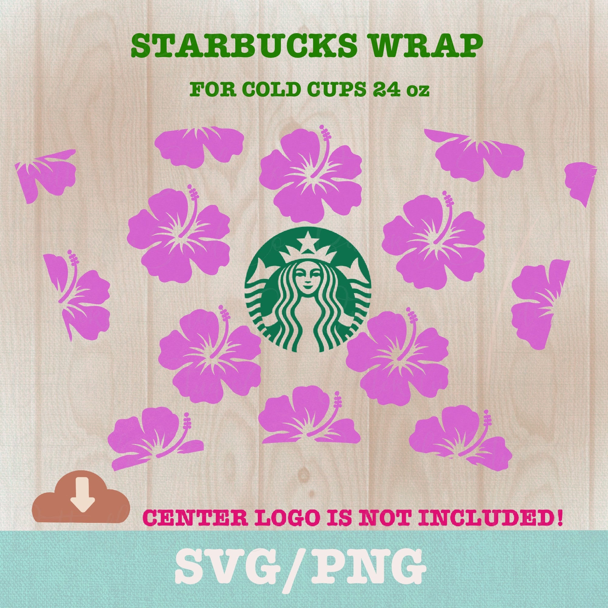 Download Hibiscus Full Wrap Starbucks Svg Flower Starbucks Cold Cup Etsy