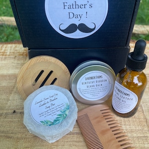 Beard Grooming Gift Set: Bourbon Scented Butter, Oil & Bamboo Comb