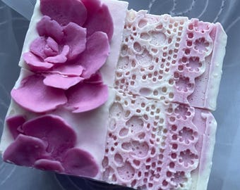 Cherry Blossom Soap Tallow,Shea Butter Cold Process Soap, 4.5 oz, Valentines Gift, Mothers Day Gift