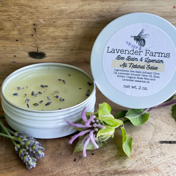 Bee Balm Salve , Lavender Salve, all natural salve, bee balm infused oil, lavender infused oil, infused oil, herbal salve, herbal ointment