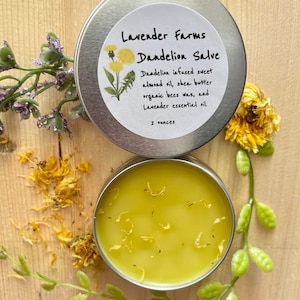 Dandelion Salve,Natural salve,Dandelion Infused Oil, skin salve,skin care, self care, herbal salve, herbal ointment, dry skin therapy,