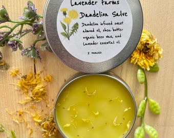 Dandelion Salve,Natural salve,Dandelion Infused Oil, skin salve,skin care, self care, herbal salve, herbal ointment, dry skin therapy,