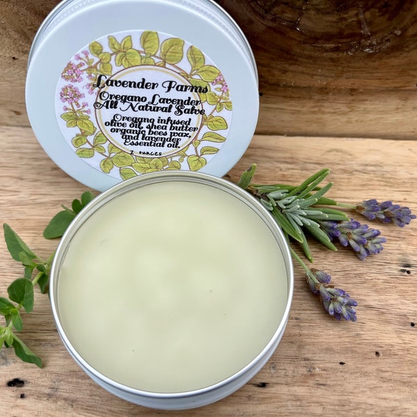 Oregano Lavender Salve, natural salve, herbal salve, dry skin therapy, oregano oil, lavender oil, self care,  stocking stuffer