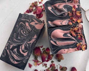 Black Rose soap bar, Rose Charcoal & Clay Soap, rose clay, tallow soap, Goat milk Soap, sensitive skin bar, self care