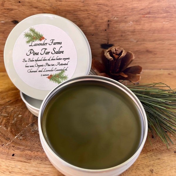 All Natural Pine Tar Salve: Herbal Dry Skin Therapy (2 oz)