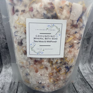 Grounding mineral soak , bath mineral soak,  Himalayan Salt, Magnesium Soak, Bath Soak, Self Care Bath, wildflower soak, herbal bath