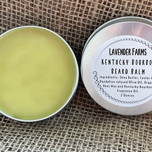Kentucky Bourbon Beard Balm: Organic Shea Butter, 2oz Tin
