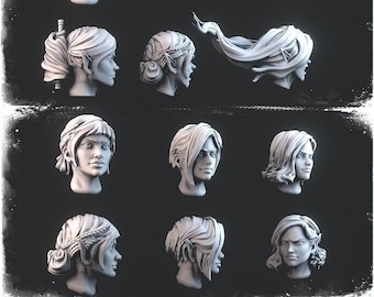 Alternative Female Heads (123 Variations) by Keta Minies. Available individually or as a set.