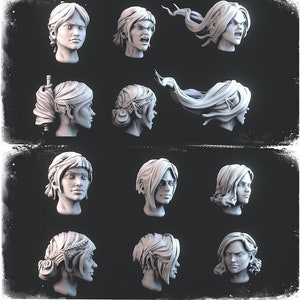 Alternative Female Heads (123 Variations) by Keta Minies. Available individually or as a set.