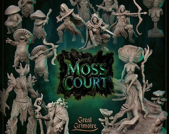 Moss Court Miniatures: Dríades em escala de 32 mm, criaturas da floresta (sem pintura)