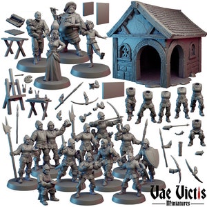 Modular Villager Miniatures: Volume Two by Vae Victis Miniatures(15x Miniatures) Available individually or as a set.