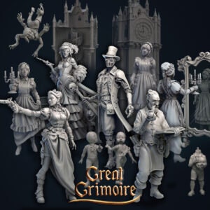 Steampunk Miniatures: Gears of Brassmourne by Great Grimoire (9x Miniatures) Available individually or as a set