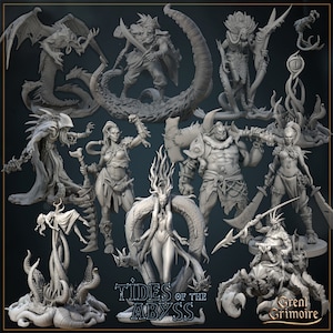 Eldritch Sea Monster Miniatures: Tides of the Abyss by Great Grimoire (12x Miniatures) Available individually or as a set.