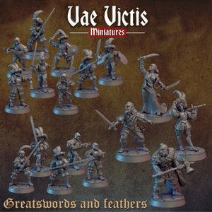 Mercenary Miniatures: Greatswords and Feathers Volume 1 by Vae Victis Miniatures (12x Miniatures) Available individually or as a set.
