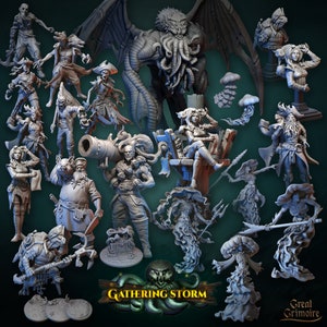 Eldritch Sea Horror Miniatures: Gathering Storm by Great Grimoire (18x Miniatures) Available individually or as a set.