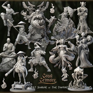 Japanese Folklore Miniatures: Lost Shrine of the Damned by Great Grimoire (12x Miniatures) Available individually or as a set