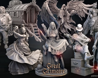 Travelling Character Miniatures: The Caravan by Great Grimoire (7x Miniatures) Available individually or as a set.