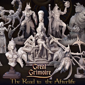 Egyptian Mythology Miniatures: Road to the Afterlife by Great Grimoire (14x Miniatures) Available Individually or as a Set