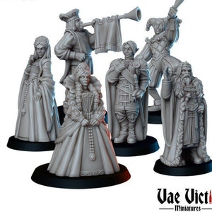 ロイヤルキャラクターミニチュア：Vae Victis による King&#39;s Court セット (ミニチュア 6 個) 個別またはセットで入手可能。