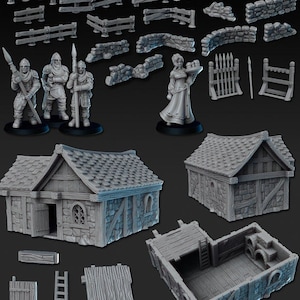 Townsfolk Character Miniatures: The Tavern and Town by Vae Victis (5x Miniatures & Scenery). Available individually or as a set.