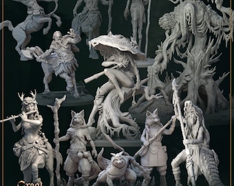 Forest Folklore Miniatures: Beyond the Evergreen Forest by Great Grimoire (12x Miniatures) Available Individually or as a Set