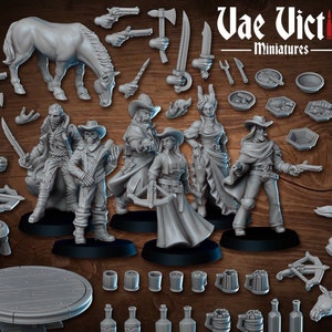 Western Fantasy Miniatures: Old West Classic Heroes Set By Vae Victis Miniatures (6x Miniatures) Available individually or as a set.