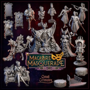 Gothic Carnival Miniatures: Macabre Masquerade by Great Grimoire (12x Miniatures) Available individually or as a set.
