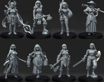 Miniaturas Battle Maidens Vol 2: RN Studio Escala 32 mm - Sem pintura
