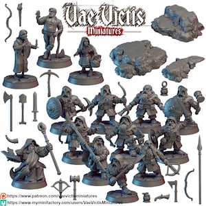 Modular Dwarf Miniatures: Hill Dwarves by Vae Victis Miniatures (14x Miniatures) Available individually or as a set