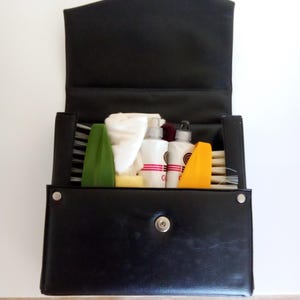Travel shoe cleaning case with contents - Vintage from the 70s/80s, Made in Germany