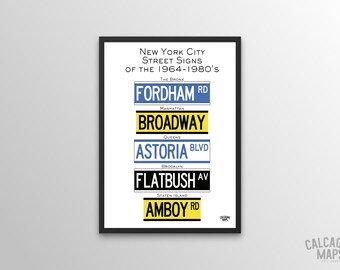 New York City Street Sign History Prints