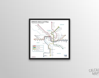 Washington, DC Map Based On BART Map Design (16"x16")