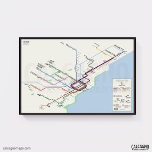 Chicago ‘L’ — Isometric Transit Map Print (30”x20”)