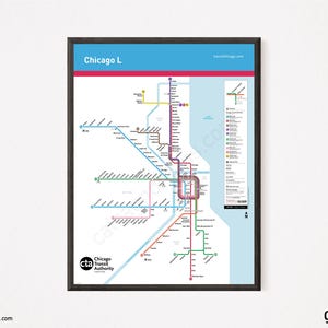 Mapa Chicago L no estilo do mapa do metrô de Los Angeles!