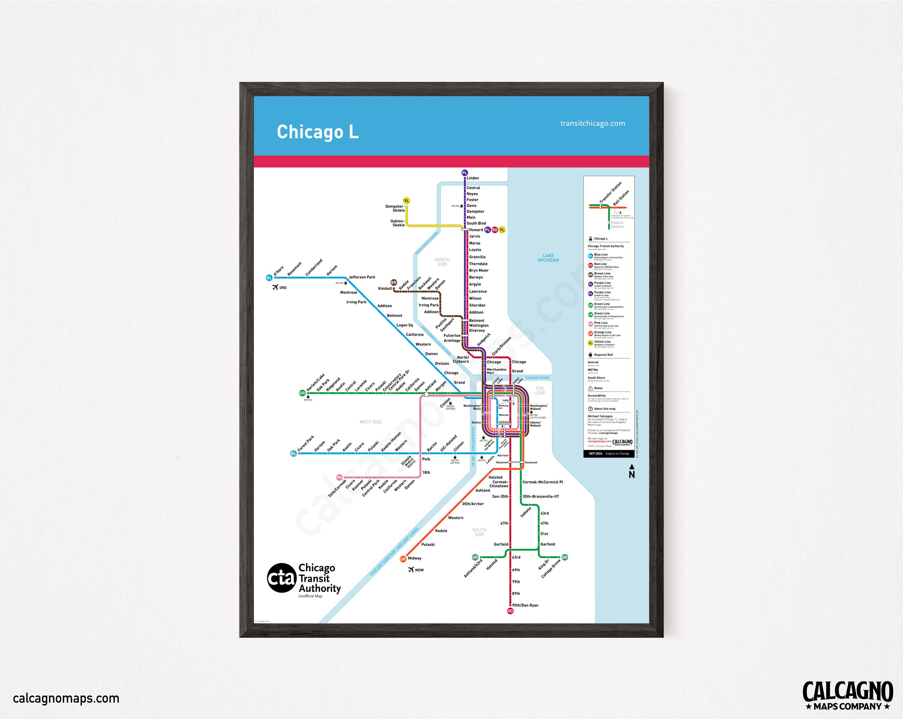 Chicago L Map in the Style of Los Angeles Metro Map!