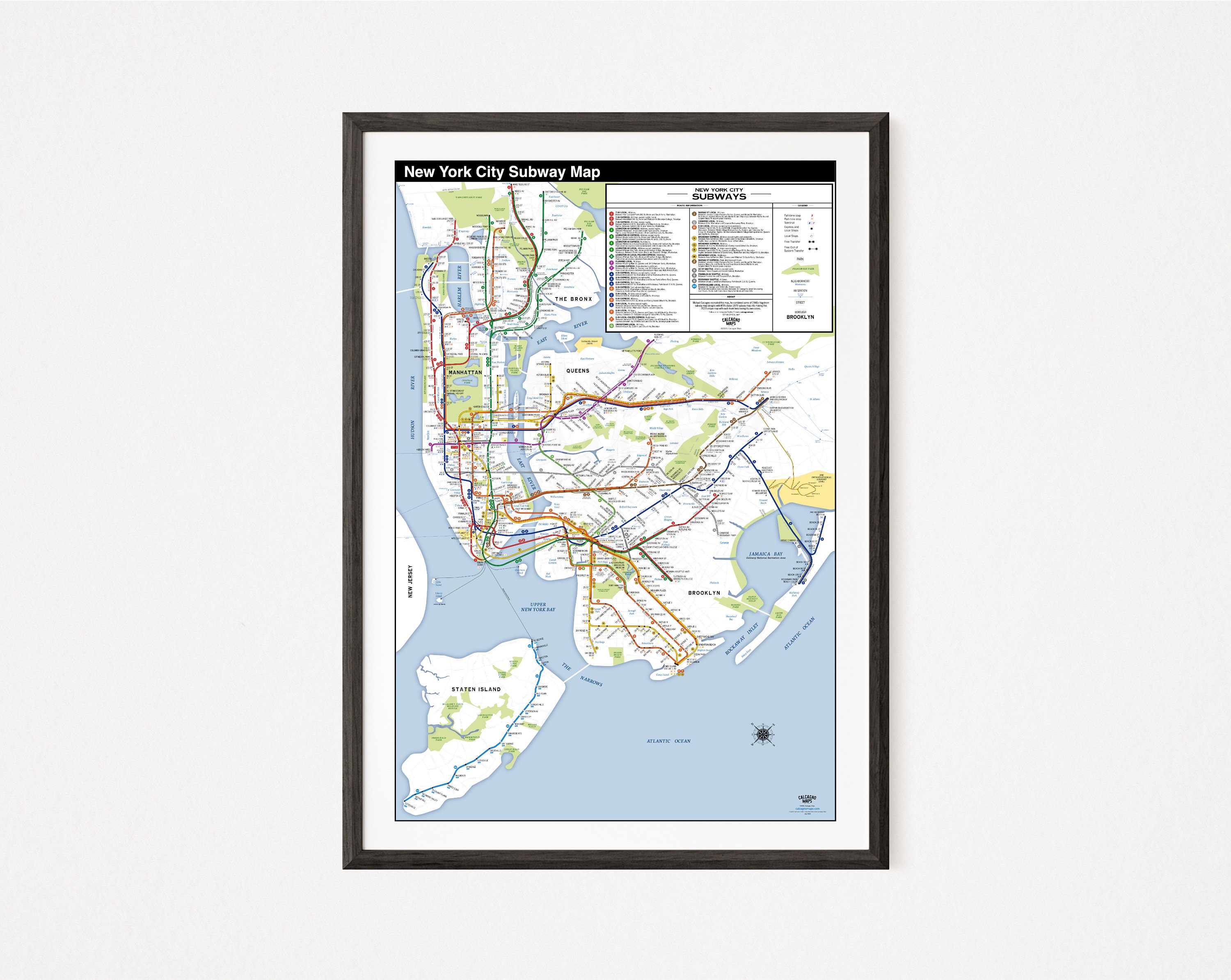 Mapa del metro de la ciudad de Nueva York de 2024 en el estilo híbrido