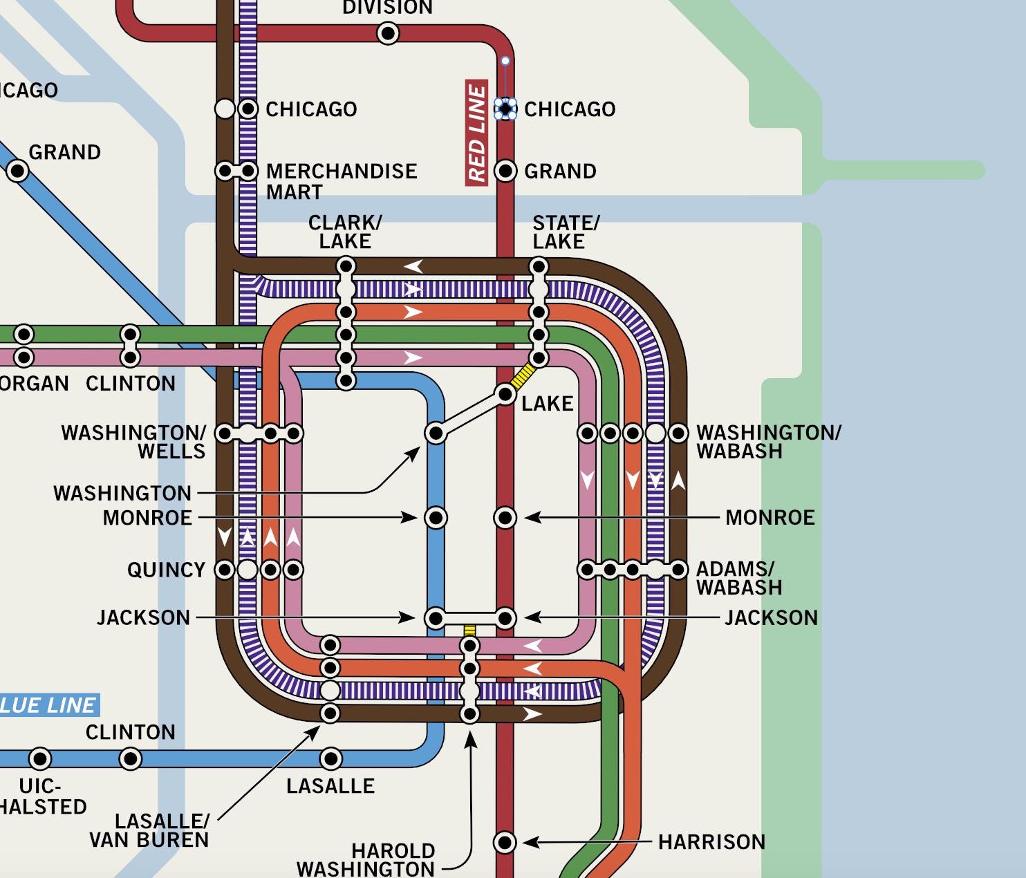 Chicago CTA Map Print – Vintage Subway Style Poster (20x30) | Maxwell ...
