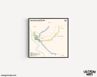 Sacramento Light Rail Map in the style of 1967 Chrystie Street Connection Map