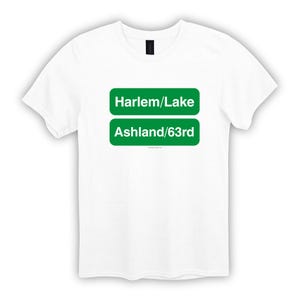 Chicago L Green Line Unisex Softstyle T-Shirt, CTA Harlem/Lake to Ashland/63rd via Loop, 5 Color Options, Chicago Transit Authority Tee