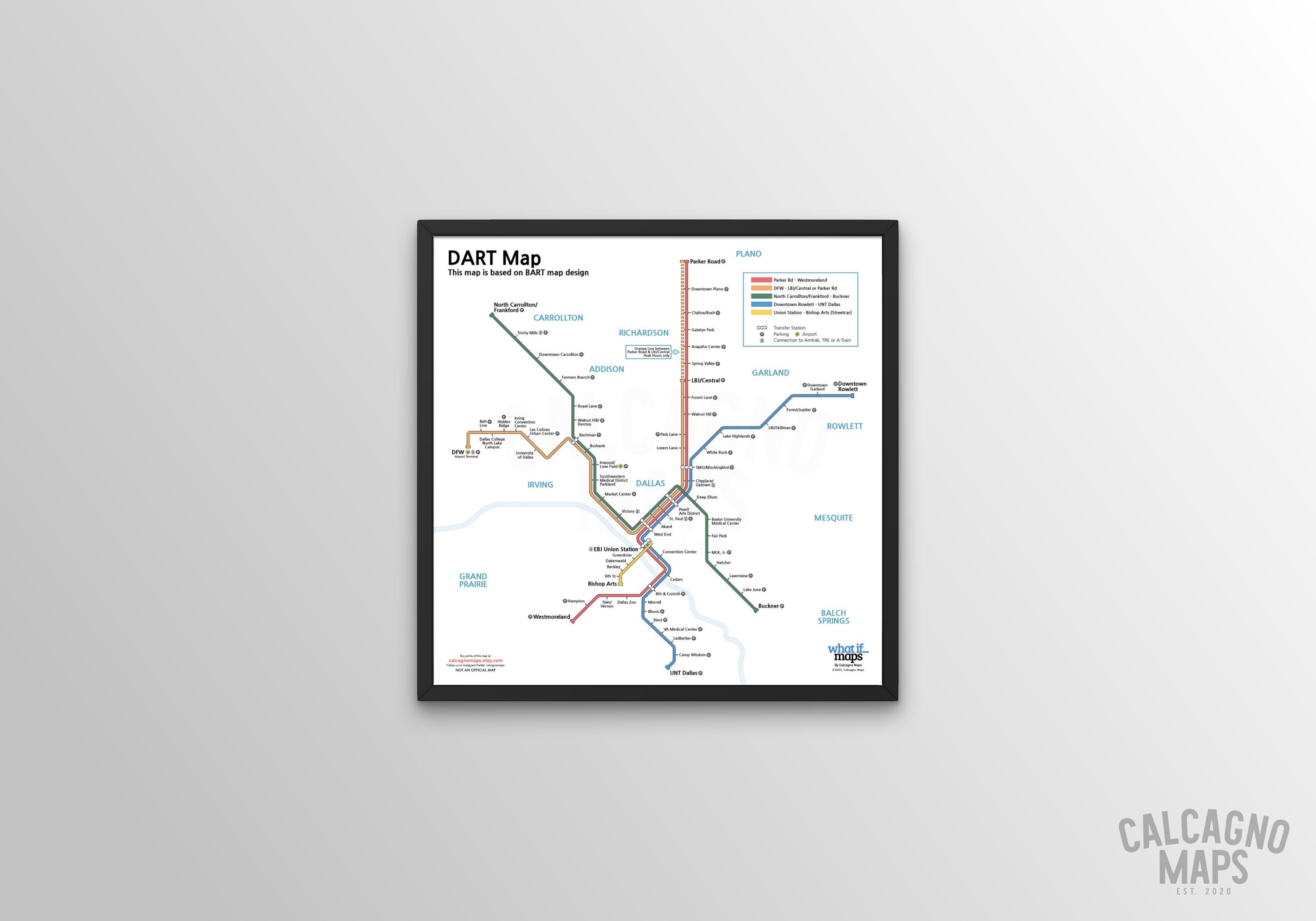 Dallas Transit Map - Etsy